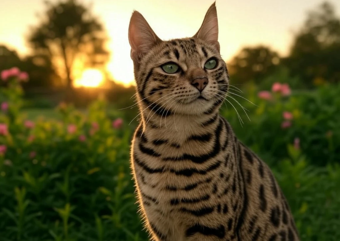Savannah, a tall spotted cat with a wild streak