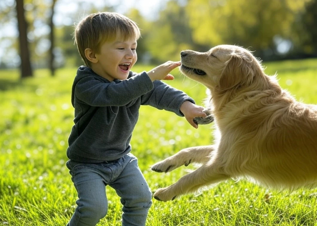 Dog and owner playing fetch, strengthening their bond