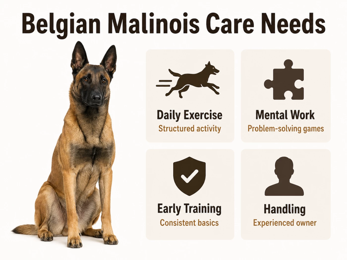 Belgian Malinois care needs infographic