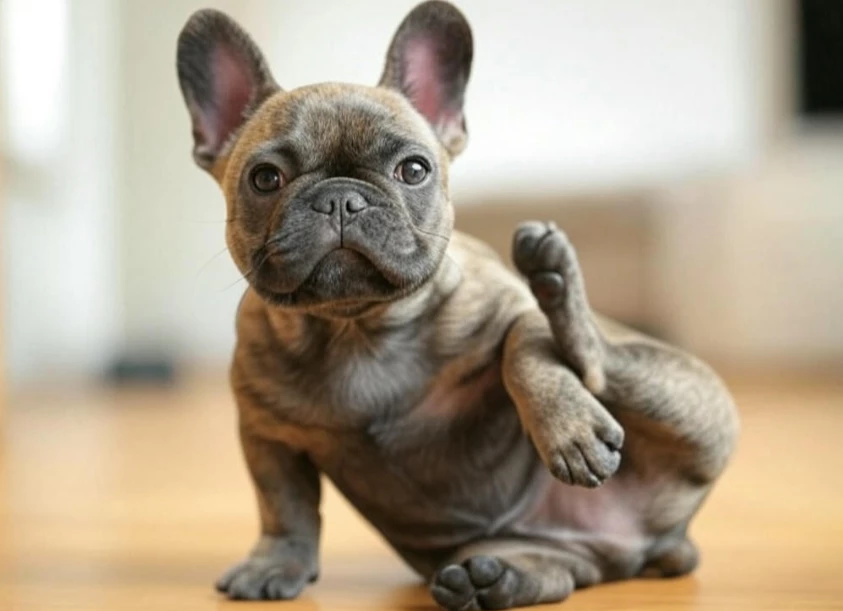 French Bulldog scratching due to food allergies