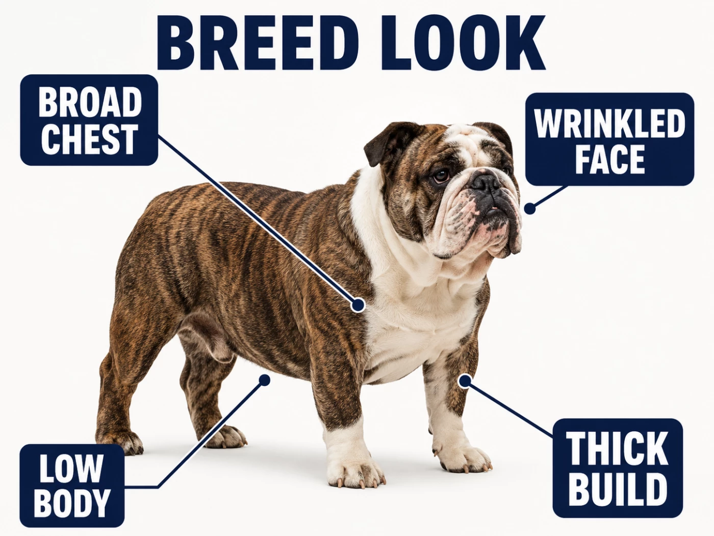 English Bulldog breed look infographic