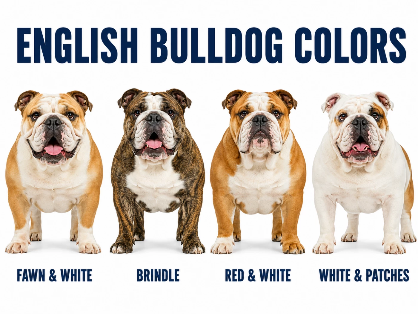 English Bulldog colors infographic