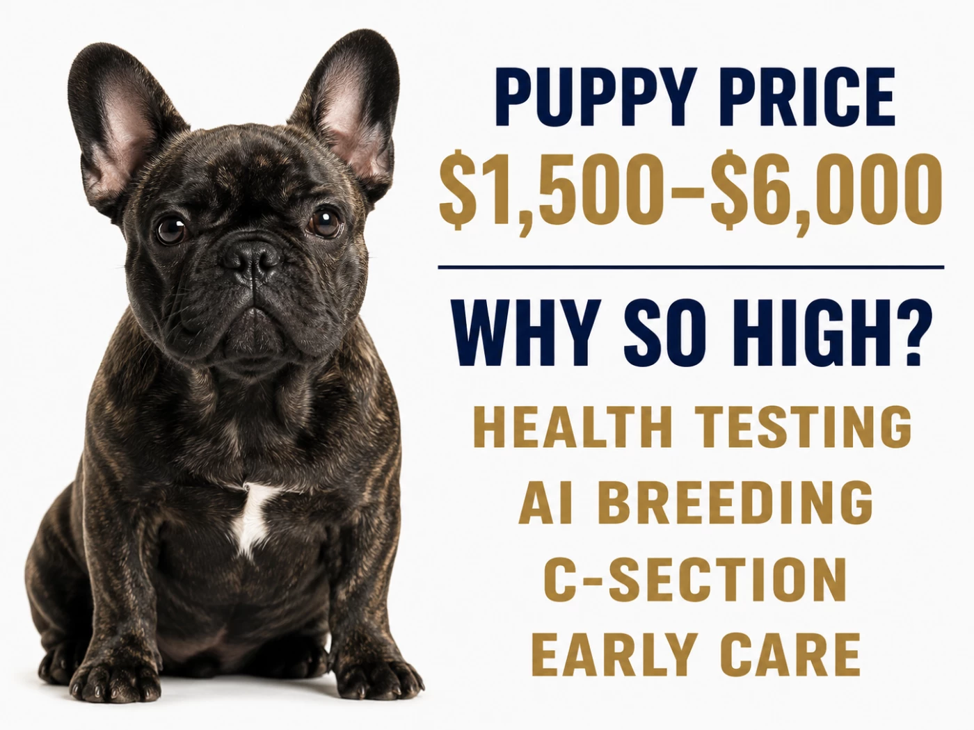 Brindle French Bulldog with puppy price infographic
