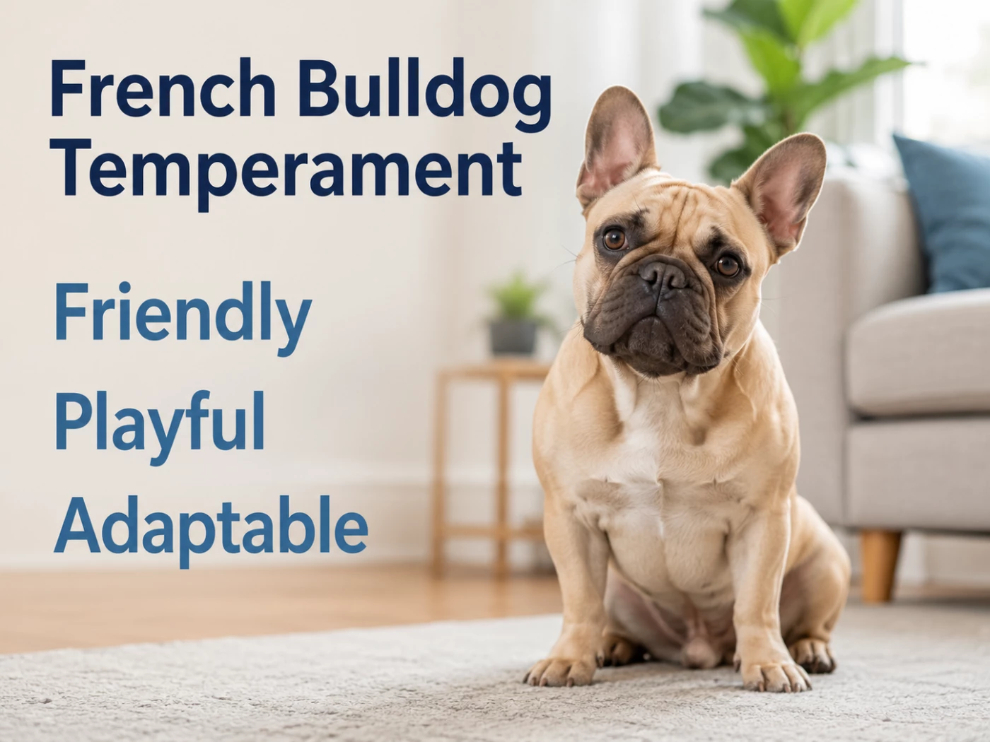 Fawn French Bulldog in a temperament infographic