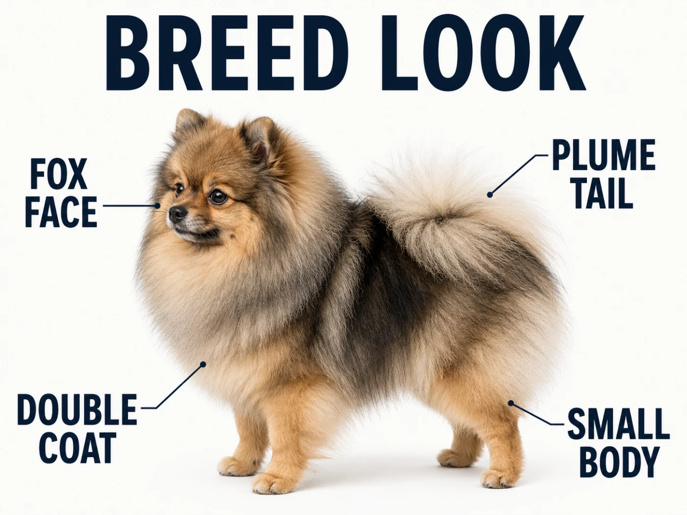 Pomeranian breed look infographic