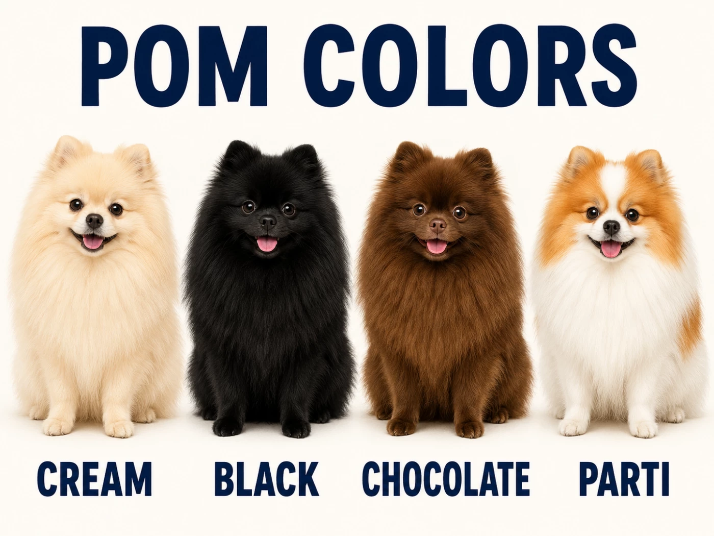 Pomeranian colors infographic