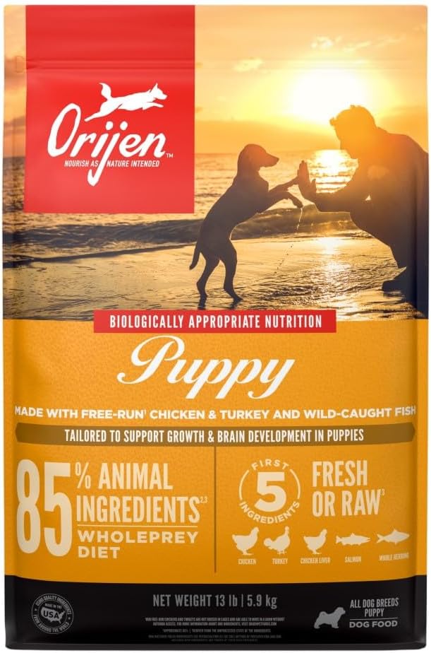 ORIJEN Puppy Dry Dog Food, Grain Free Dry Dog Food for Puppies, Fresh or Raw Ingredients, 13lb  puppies for sale
