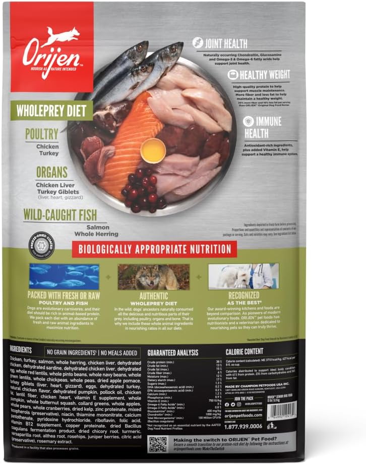 ORIJEN Senior Dry Dog Food, Grain Free Dry Dog Food for Senior Dogs, Fresh or Raw Ingredients, 13lb  puppies for sale