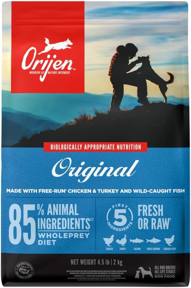 ORIJEN Original Dry Dog Food, Grain Free Dog Food for All Life Stages, Fresh or Raw Ingredients, 4.5 lb  puppies for sale