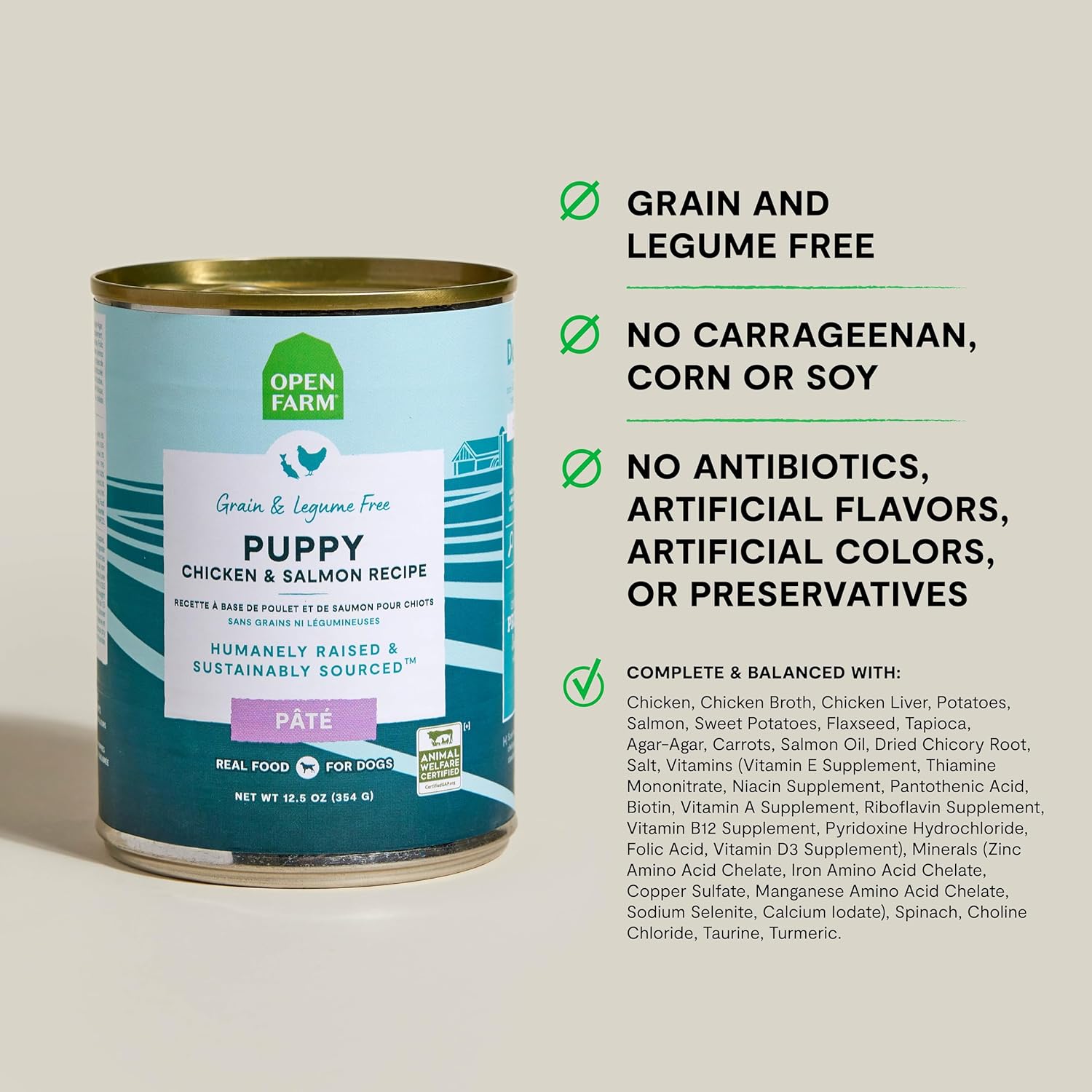 Open Farm Canned Puppy Food, Paté for Complete & Balanced Nutrition, Open Farm Canned Puppy Food, Paté for Complete & Balanced Nutrition, Grain-Free and Legume-Free, Chicken & Salmon Recipe for Puppies, 12.5oz Cans (Pack of 12)   puppies for sale