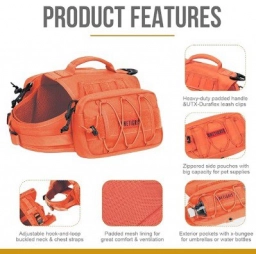 OneTigris Dog Backpack for Medium & Large Dogs, Nylon Backpack for Dog