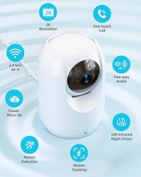 Pet Camera, 2K Indoor Security Camera, 360° Dog Camera with Phone App,  puppies for sale