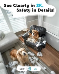 Pet Camera, 2K Indoor Security Camera, 360° Dog Camera with Phone App,