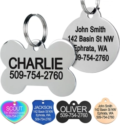GoTags Stainless Steel Pet ID Tags, Personalized Dog Tags and Cat Tags  puppies for sale