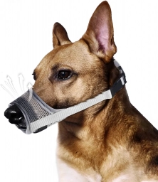 Dog Muzzle, Newest Soft Mesh Muzzle Double Stick Anti Biting Barking C  puppies for sale