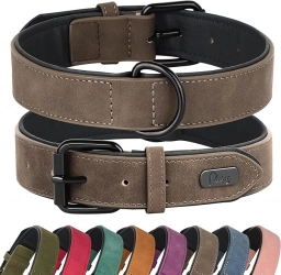 Didog Soft Padded Leather Dog Collar, Breathable Heavy Duty Dog Collar  puppies for sale