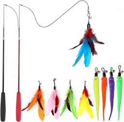 Interactive Cat Toys - Retractable Wand Toy and Feather Toys Refills f  puppies for sale