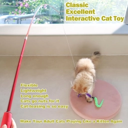 Interactive Cat Toys - Retractable Wand Toy and Feather Toys Refills f  puppies for sale