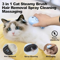 Cat Steam Brush for Shedding with Steam for Cats Gentle Soft Bristles
