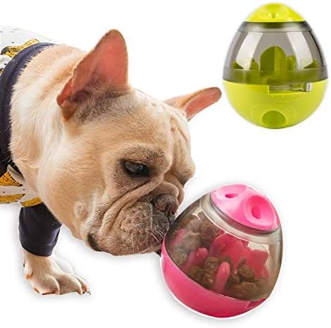 Hifrenchies Dog Toy Ball and Mental Stimulation Ball,Pet Interactive Food Egg,Interactive Puzzle Treat Ball for Frenchie, Dog and Cat Slowing Feeding Ball (Red)